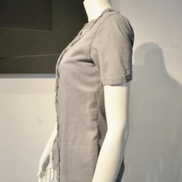 Fringey Detail Cotton/Linen Slipover Top - Picture 3 of 8